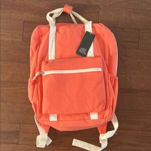 Orange Backpack with Cream Straps